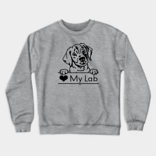 Heart My Lab, Labrador Retriever Design Crewneck Sweatshirt